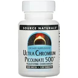 Витамины и минералы Source Naturals Ultra Chromium Picolinate 500 мкг 120 таблеток