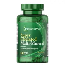 Мінеральний комплекс Puritan's Pride Super Chelated Multi-Mineral, 100 каплет мінерали в хелатованій формі