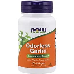 Натуральна добавка Now Odorless Garlic 100 капсул