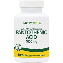 Пантотенова кислота (Вітамін B5) Nature's Plus 1000 мг 60 таблеток