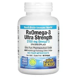 Омега-3 ультра Natural Factors RxOmega-3 Ultra Strength 2150 мг 60 гелевих капсул