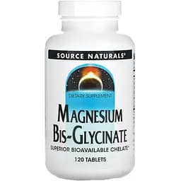 Дієтична добавка Source Naturals Magnesium Bis-Glycinate 120 пігулок