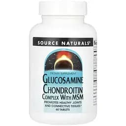 Підтримка суглобів Source Naturals Glucosamine Chondroitin Complex with MSM 60 таблеток