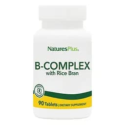 Вітаміни та мінерали Natures Plus B-Complex with Rice Bran 90 таблеток