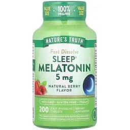 Мелатонин для сна Nature's Truth Sleep Melatonin вкус ягод 5 мг 200 быстрорастворимых таблеток