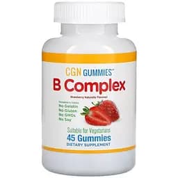 B-Комплекс California Gold Nutrition B Complex Gummies смак полуниці 45 жувальних цукерок