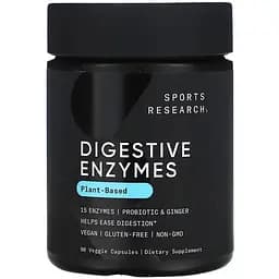 Комплекс травних ферментів Sport Research Digestive Enzymes + Probiotic 90 веганських капсул