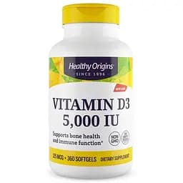 Вітаміни та мінерали Healthy Origins Vitamin D3 5000 IU 360 капсул