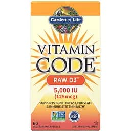 Вітаміни та мінерали Garden of Life Vitamin Code Raw Vitamin D3 125 мкг 60 вегакапсул