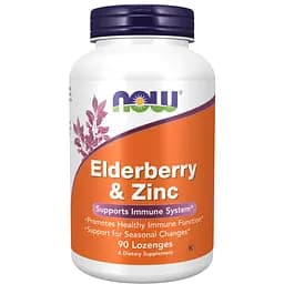 Бузина та цинк Now Foods Elderberry Zinc 90 пастилок