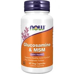 Препарат для суглобів і зв'язок Now Glucosamine & MSM 60 вегакапсул