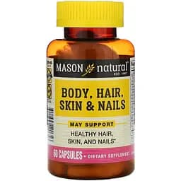 Формула для тіла, волосся, шкіри та нігтів Mason Natural Body, Hair, Skin & Nails 60 капсул