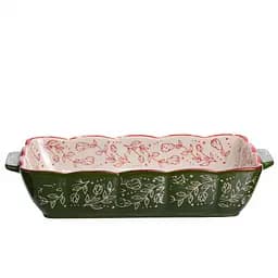 Форма для випікання Vintage 28×17×5 (см) прямокутна форма для випікання в духовці з ручками Зелений Yiwu HM05-10