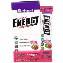 Енергетичний напій Bluebonnet Nutrition Simply Energy смак полуниця-ківі 14 пакетиків по 10 г