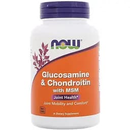 Препарат для суглобів і зв'язок Now Glucosamine & Chondroitin with MSM 90 капсул
