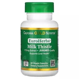 Екстракт розторопші California Gold Nutrition EuroHerbs Milk Thistle Extract 175 мг 60 вегетаріанських капсул