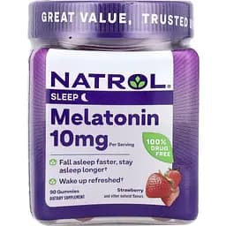 Мелатонін Natrol 10 мг смак полуниці 90 жувальних цукерок