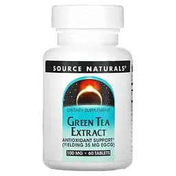 Натуральна добавка Source Naturals Green Tea Extract 100 mg, 60 таблеток