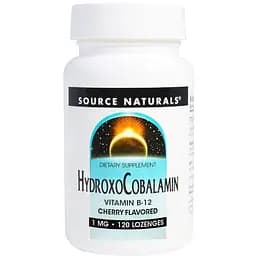 Витамин B12 Source Naturals Гидроксокобаламин вкус вишни 1 мг 60 таблеток