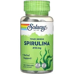 Спіруліна Solaray Spirulina Algae 410 мг 100 веганських капсул