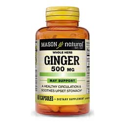 Натуральна добавка Mason Natural Ginger 500 mg, 60 капсул - мініатюра 1