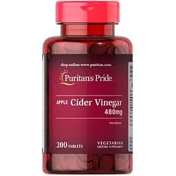 Натуральна добавка Puritan's Pride Apple Cider Vinegar 480 mg 200 таблеток