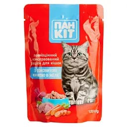 Вологий корм для котів Пан Кот з соковитою качкою в желе 100 г