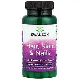 Комплекс для поддержки красоты Swanson Hair Skin Nails 60 таблеток