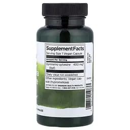 Джимнема сильвестра Swanson Gymnema Sylvestre Leaf 400 mg Full Spectrum, 100 капсул - мініатюра 2
