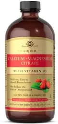 Вітаміни та мінерали Solgar Calcium Magnesium Citrate with Vitamin D3 Liquid, 473 мл Полуниця