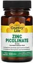 Витамины и минералы Country Life Zinc Picolinate 25 mg, 100 таблеток