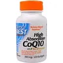 Коэнзим Q10 с Биоперином Doctor's Best High Absorption CoQ10 with BioPerine 100 мг 120 желатиновых капсул