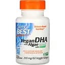 Жирные кислоты Doctor's Best Vegan DHA от Algae 60 вегакапсул