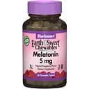 Мелатонін Bluebonnet Nutrition Earth Sweet Chewables зі смаком малини 5 мг 60 таблеток
