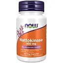 Натуральна добавка NOW Nattokinase 100 mg, 60 вегакапсул