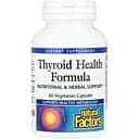 Рослинна формула Natural Factors Thyroid Health Formula для здоров'я щитовидної залози 60 вегетаріанських капсул