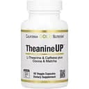 L-Теанін та кофеїн California Gold Nutritionс L-Theanine & Caffeine plus Cocoa & Matcha 60 капсул