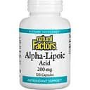 Альфа-ліпоєва кислота Natural Factors Alpha-Lipoic Acid 200 мг 120 капсул