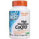 Коэнзим Q10 с Биоперином Doctor's Best High Absorption CoQ10 with BioPerine 400 мг 60 желатиновых капсул