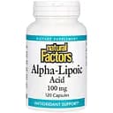 Альфа-ліпоєва кислота Natural Factors Alpha-Lipoic Acid 100 mg, 120 капсул для антиоксидантного захисту