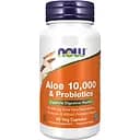 Натуральна добавка Now Aloe 10000 & Probiotics 60 вегакапсул