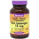 Вітаміни та мінерали Bluebonnet Earth Sweet Chewables Zinc 60 жувальних таблеток - апельсин