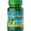 Натуральна добавка Puritan's Pride Ginkgo Biloba 60 mg, 120 капсул