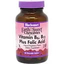 Вітаміни та мінерали Bluebonnet Nutrition Earth Sweet Chewables Vitamin В6 Vitamin В12 & Folic Acid 60 жувальних таблеток