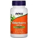 Натуральна добавка NOW Elderberry 500 mg, 60 вегакапсул