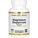 Магній бісгліцинат California Gold Nutrition Magnesium Bisglycinate Formulated with TRAACS 200 мг 60 вегетаріанських капсул