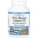 Жир дикого аляскинского лосося Natural Factors OmegaFactors Wild Alaskan Salmon Oil 1000 мг 90 гелевых капсул