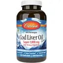 Жирні кислоти Carlson Labs Cod Liver Oil Gems Super 1000 мг 250 капсул