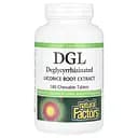 Сладкая (Лакрица) деглицирризиновый экстракт корня DGL Deglycyrrhizinated Licorice Root Extract Natural Factors 180 жевательных таблеток