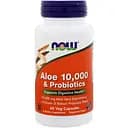 Алоэ 10 000 & Пробиотики Now Foods 60 вегетарианских капсул